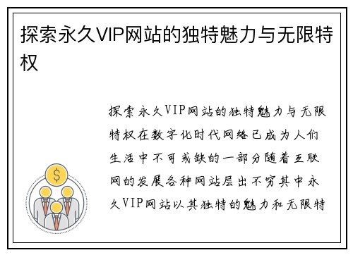 探索永久VIP网站的独特魅力与无限特权